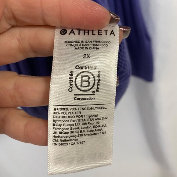 Athleta Fairway Zip-Up Sweater‎ Adonis Blue Size 2X - Picture 8 of 11